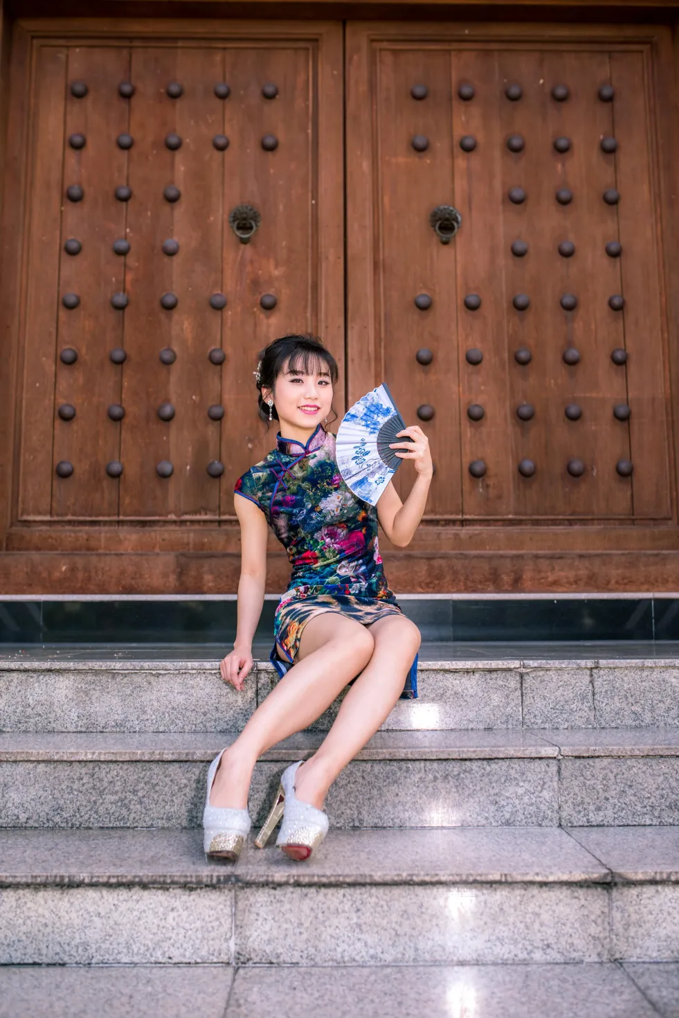 [Mzsock] NO.194 Yu Chen short cheongsam high heels beautiful legs street photography#[105P]-68